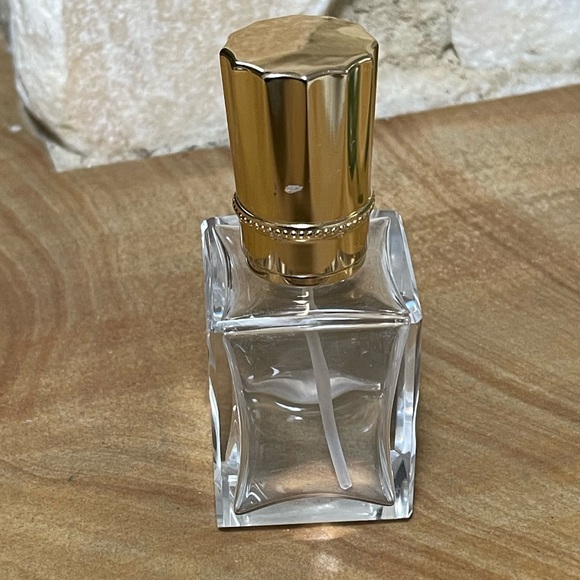 Like NEW Glass Perfume Bottle Floral Etched Design - Picture 3 of 10